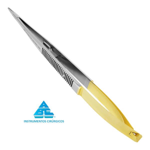 PORTA AGULHA CASTROVIEJO 18CM RETO COM TRAVA T/C