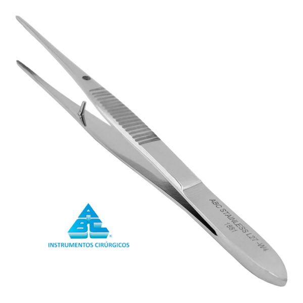 PINÇA IRIS GRAEFE RETA 10CM SERRILHADA